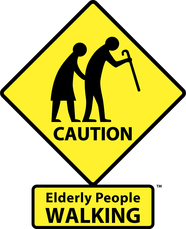 CAUTION: Elderly People WALKING