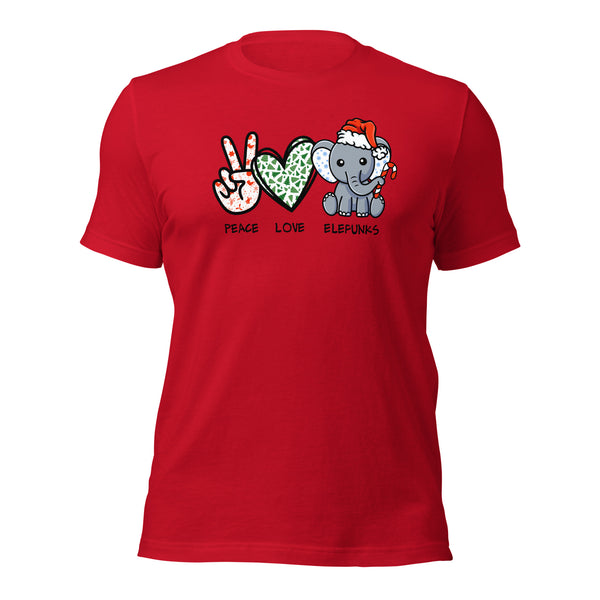 Peace, Love & Elefunks - Christmas T-Shirt