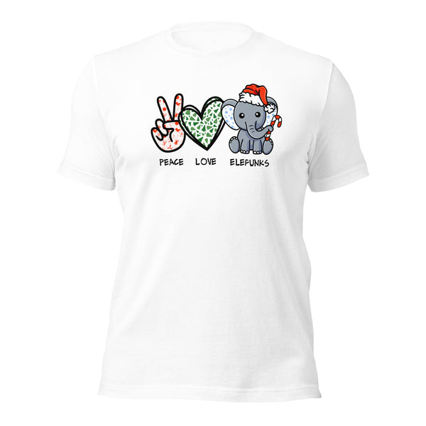 Peace, Love & Elefunks - Christmas T-Shirt