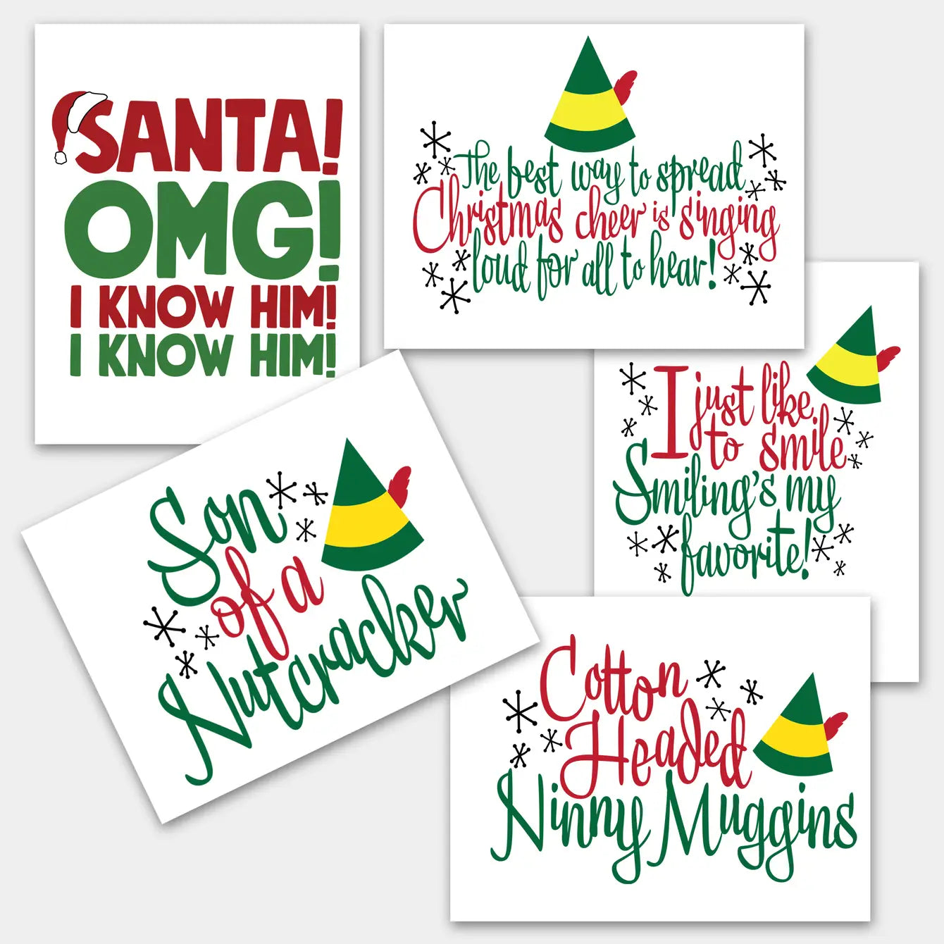 Buddy the Elf  - Christmas Greeting Cards: 5-card collection