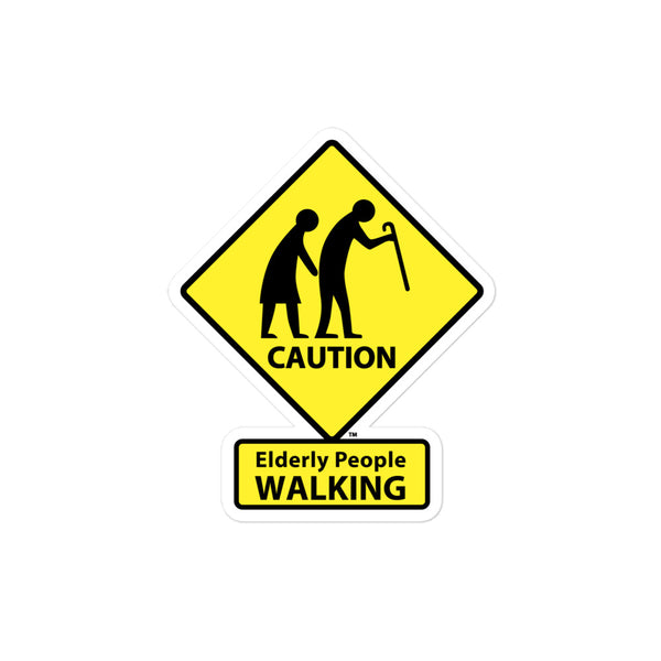 CAUTION: Elderly People WALKING Stickers