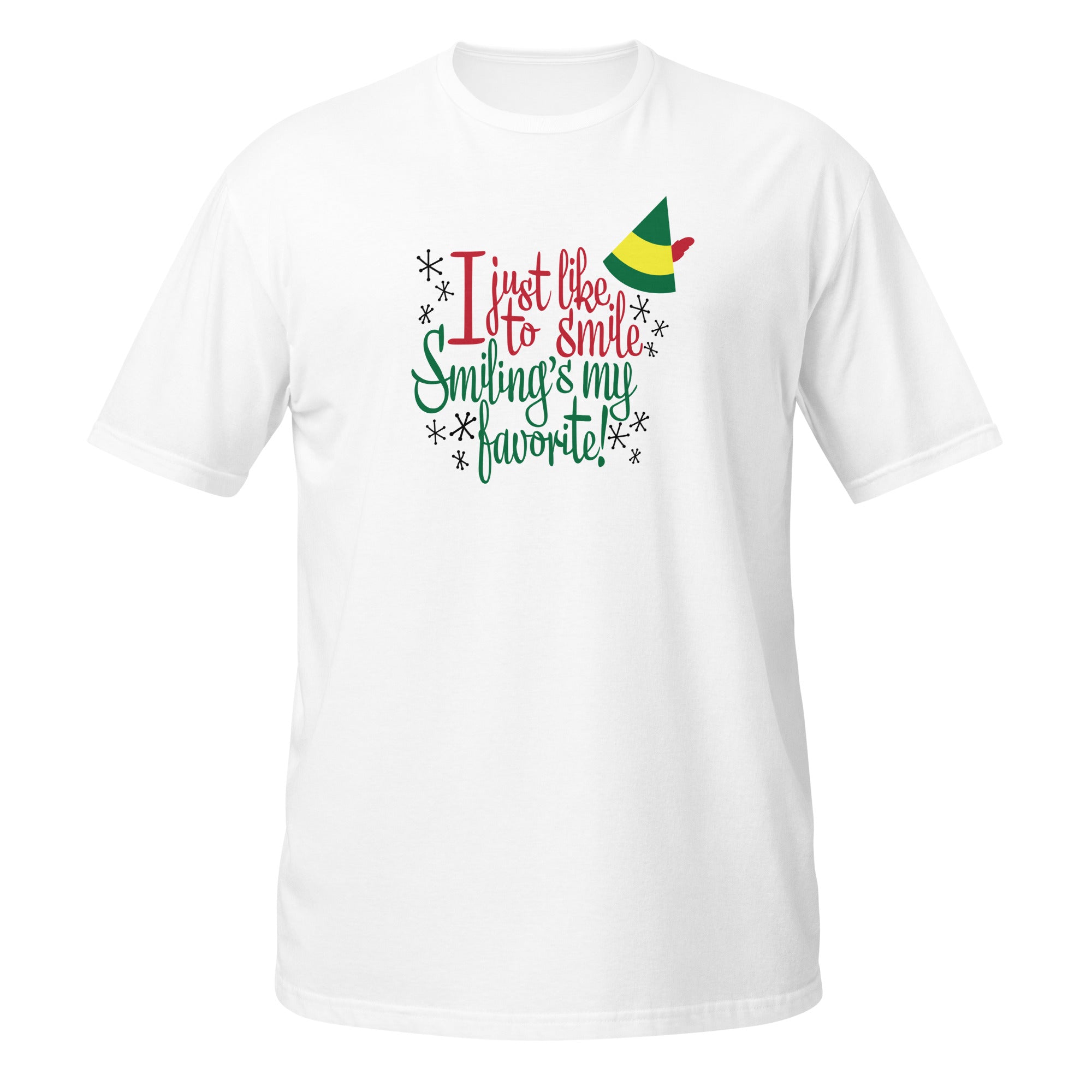 T-Shirt Femme 'I Just Like Smiling' Noël - Col En V, Manches Longues - Pyjama Ou Tenue Décontractée