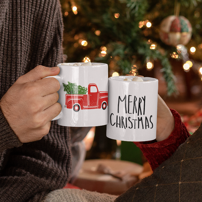 Merry Christmas Truck - Coffee Mug
